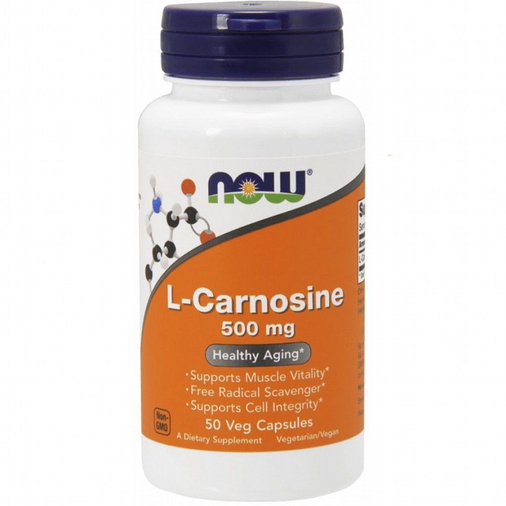 Карнозин CARNOSINE 500MG NOW, 50 капсул