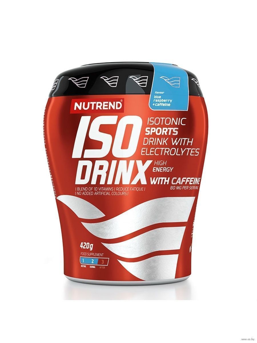 Изотоник ISODRINX WITH CAFFEINE Nutrend 420 г, малина