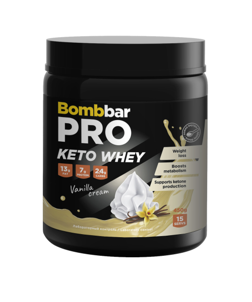 Кето-протеин Bombbar, 450г, сливки-ваниль