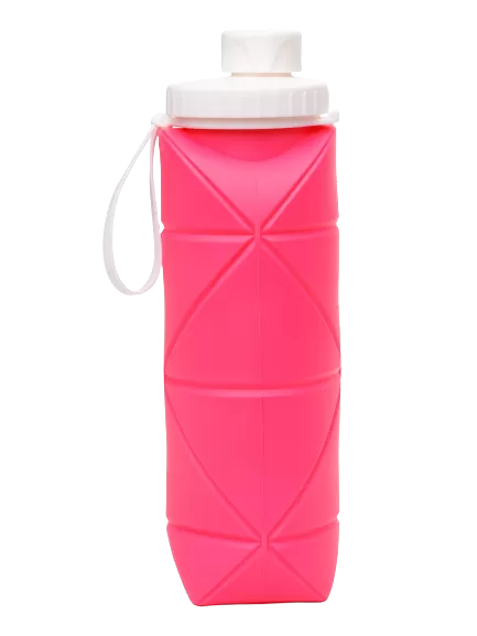 Бутылка для воды трансформер, 600 мл, розовая, FitRule