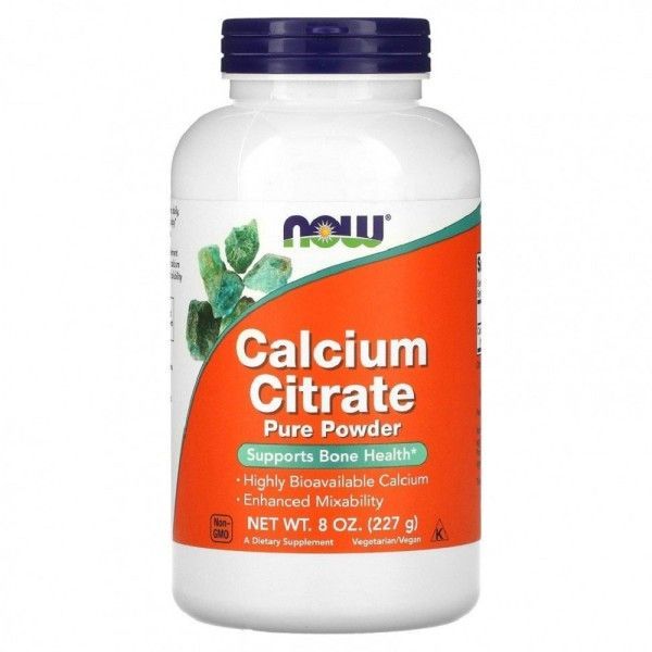 Кальций CALCIUM CITRATE POWDER  8 OZ NOW, 227 грамм