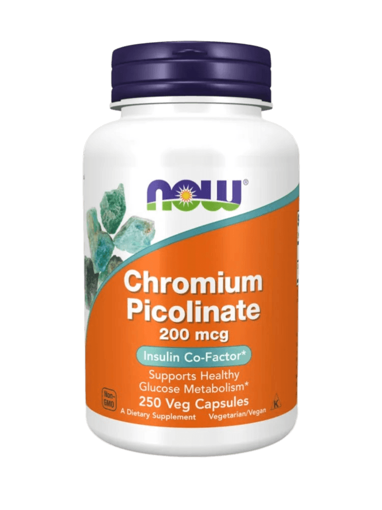 Хром Chromium Picolinate 200мкг NOW, 250 веган.капс