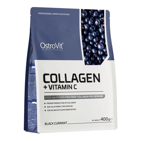 Коллаген  OstroVit Collagen + Vitamin C 400 g (black currant)