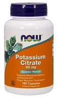 Калий POTASSIUM CITRATE NOW, 180 капсул
