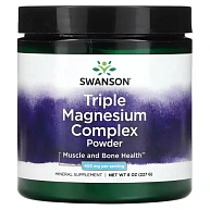 Магний Triple Magnesium Complex Powder 400 mg SWANSON, 227 грамм