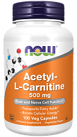 Л-карнитин Acetyl L-Carnitine 500 mg NOW, 100 капсул
