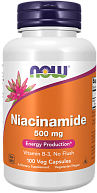 Ниацинамид NIACINAMIDE 500мг NOW, 100 веган.капс.