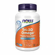 Омега Tri-3D Omega Fish Oil NOW, 90 капс.
