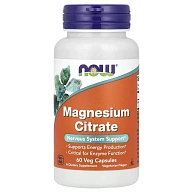 Магний Magnesium Citrate NOW, 60 веган.капс.