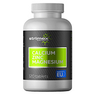 Кальций Цинк Магний Calcium Zinc Magnesium Strimex, 120 таб. 