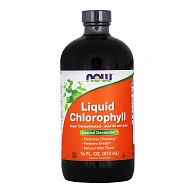 Хлорофилл CHLOROPHYLL & MINT liquid NOW Foods, (16 OZ) 473 мл