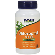 Хлорофилл CHLOROPHYLL 100 мг NOW Foods, 90 веган.капс.
