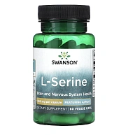 L-серин L-Serine - Featuring Ajipure 500 mg SWANSON, 60  капсул
