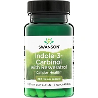 Индол-3-Карбинол Indole-3-Carbinol with Resveratrol 200 mg SWANSON, 60  капсул