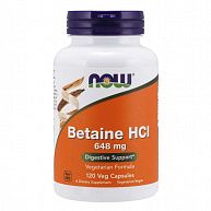 Витамины BETAINE HCL NOW, 120 веган.капс