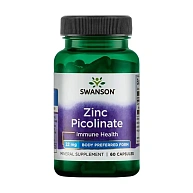Цинк Zinc Picolinate - Body Preferred Form 22 mg SWANSON, 60 капсул