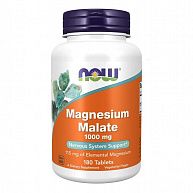 Магний MAGNESIUM MALATE 1000mg NOW, 180 таблеток