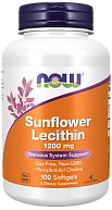 Лецитин подсолнечный Sunflower Lecithin 1200мг NOW, 100 капс.