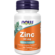 Цинк Zinc Gluconate 50 мг NOW Foods, 100 таблеток