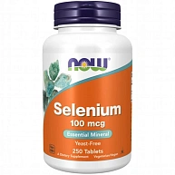 Селен SELENIUM 100мкг NOW, 250 таб.