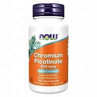 Хром Chromium Picolinate 200мкг NOW, 100 веган.капс