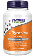 Тирозин TYROSINE 500мг NOW, 120 капсул