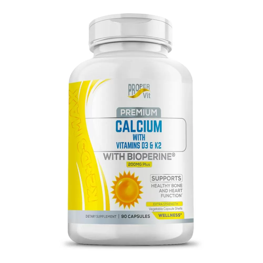 Витамины кальций+витамин D3+K2+Bioperine 200 мгProper Vit. 90 капс.