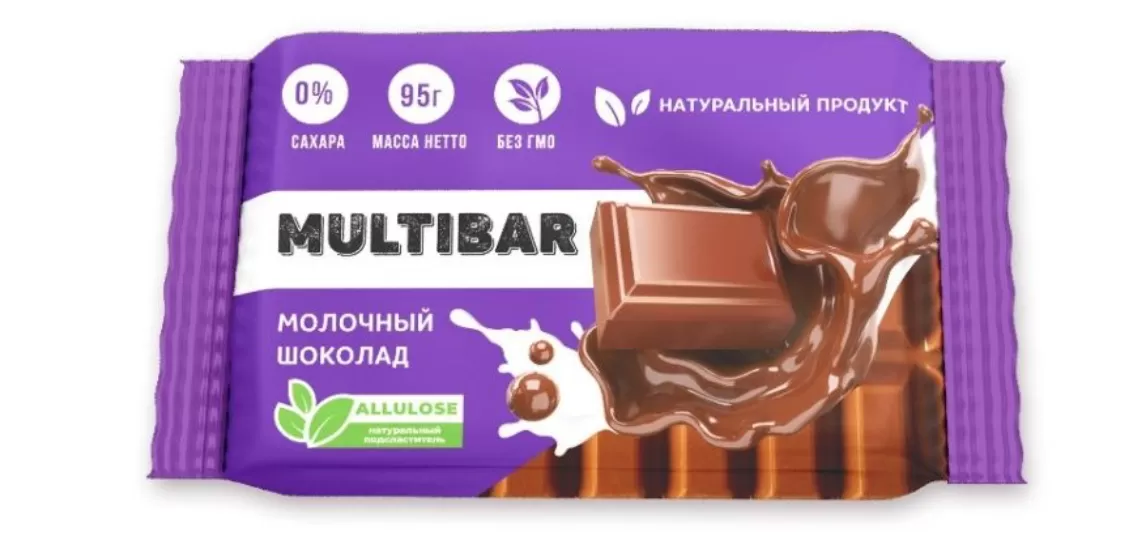 Молочный шоколад Multibar без сахара 95г