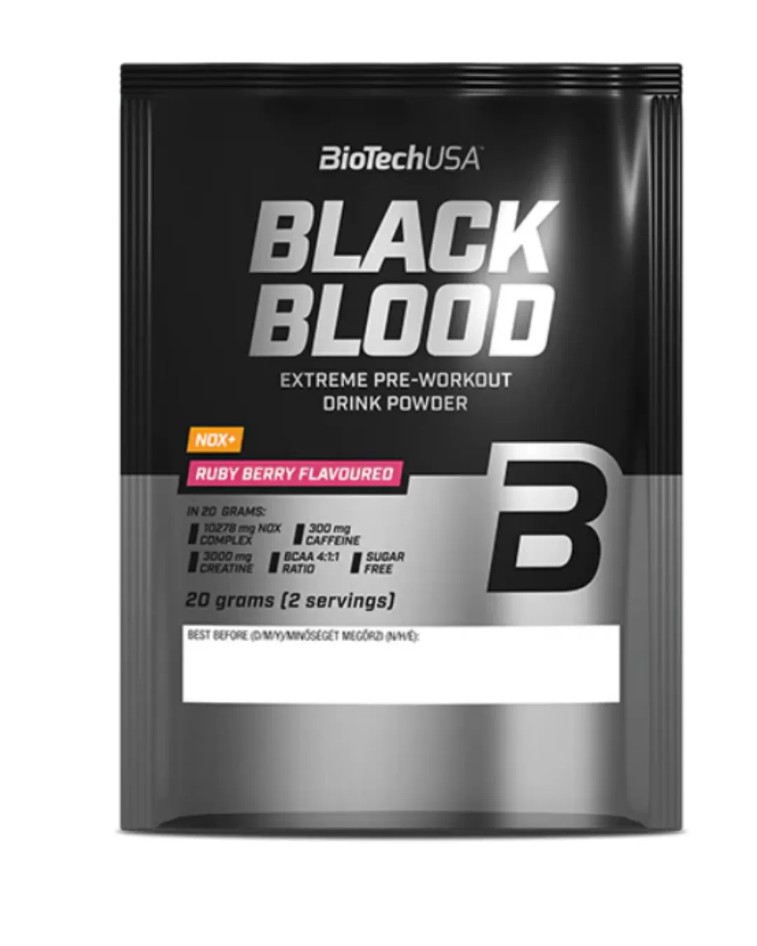 Предтренировочный комплекс Black Blood NOX+ BiotechUSA, 20г, тропич.фрукты