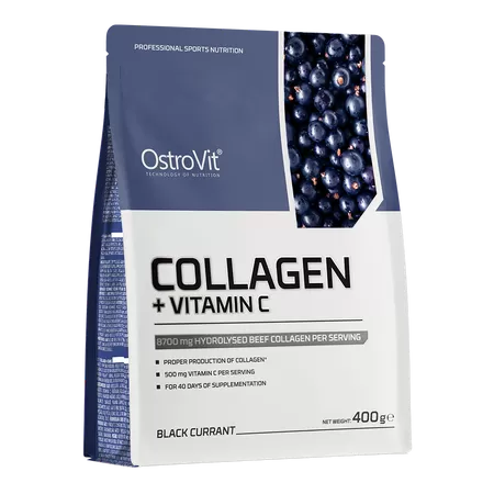 Коллаген  OstroVit Collagen + Vitamin C 400 g (black currant)