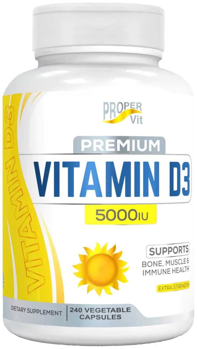 Купить витамины и минералы Витамин D3 5000 IU, Proper Vit (120 капсулы ...