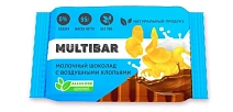 Молочный шоколад с воздушными хлопьями Multibar без сахара 95г